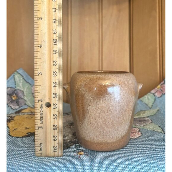 Vintage Frankoma Pottery Plainsman Mini Open Sugar Bowl Brown - Picture 3 of 7